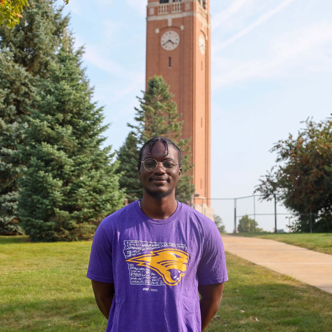 Ziad standing in front of the Campanile.